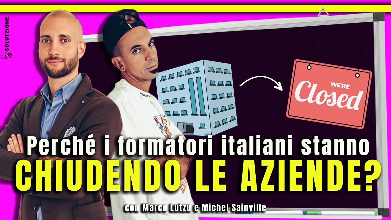 Copertina di un video YouTube del podcast Campagne Champagne che si trova sul canale di Marco Lutzu, dedicato ai formatori marketing a livello italiano che chiudono l’azienda a causa dei cambiamenti di mercato post-covid.